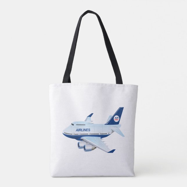 Cartoon aeroplane tote bag (Back)