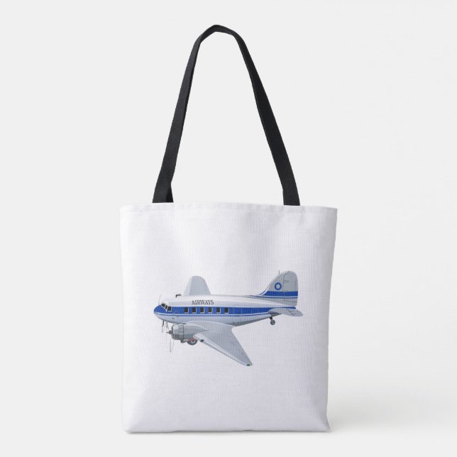 Cartoon aeroplane tote bag (Back)