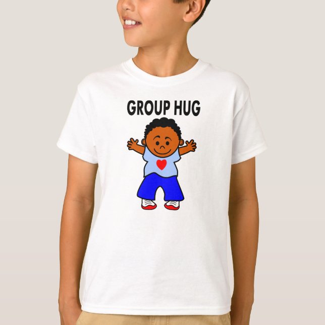 cartoon African American boy long sleeves tees (Front)