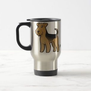 Cartoon Airedale Terrier / Welsh Terrier Travel Mug