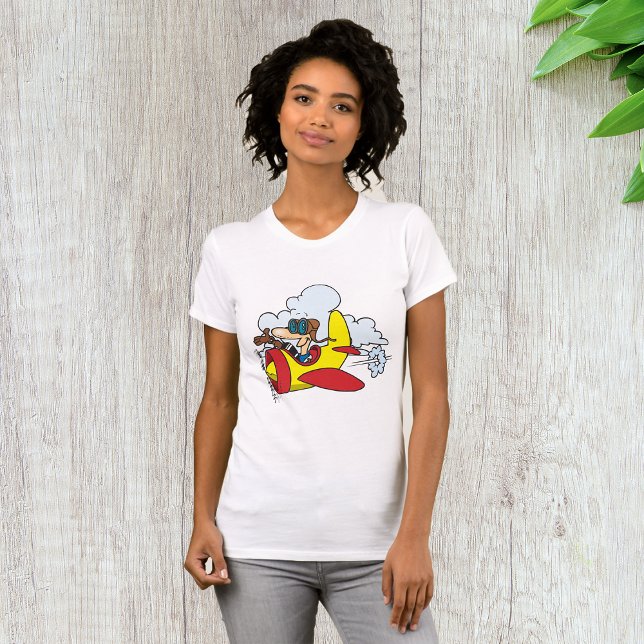 Cartoon Airplane Womens T-Shirt (Creator Uploaded)