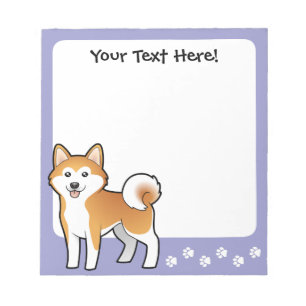 Cartoon Akita Inu / Shiba Inu Notepad