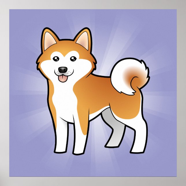 Cartoon Akita Inu / Shiba Inu Poster (Front)