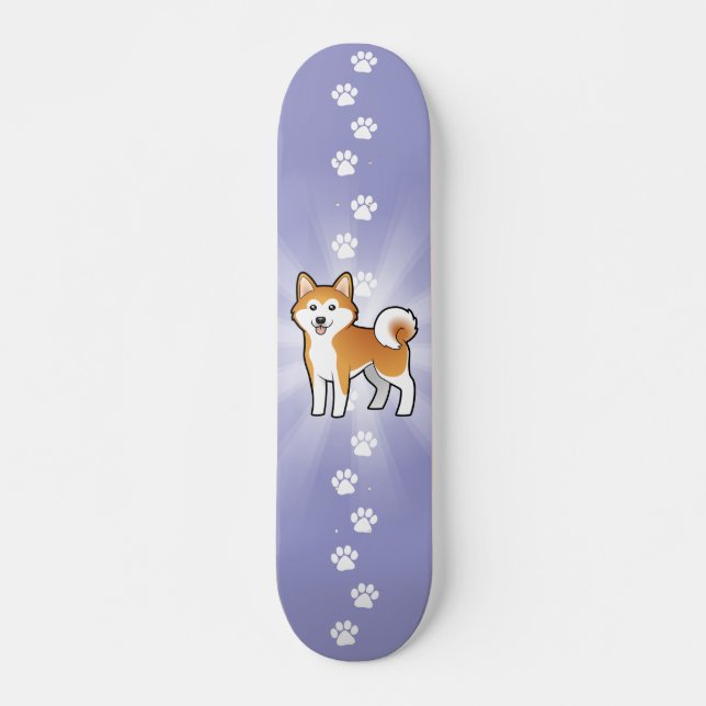 Cartoon Akita Inu / Shiba Inu Skateboard (Front)
