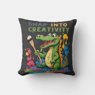 Cartoon alligator painting - snap into creativity cushion