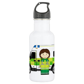 Cartoon Ambulance and EMT 532 Ml Water Bottle