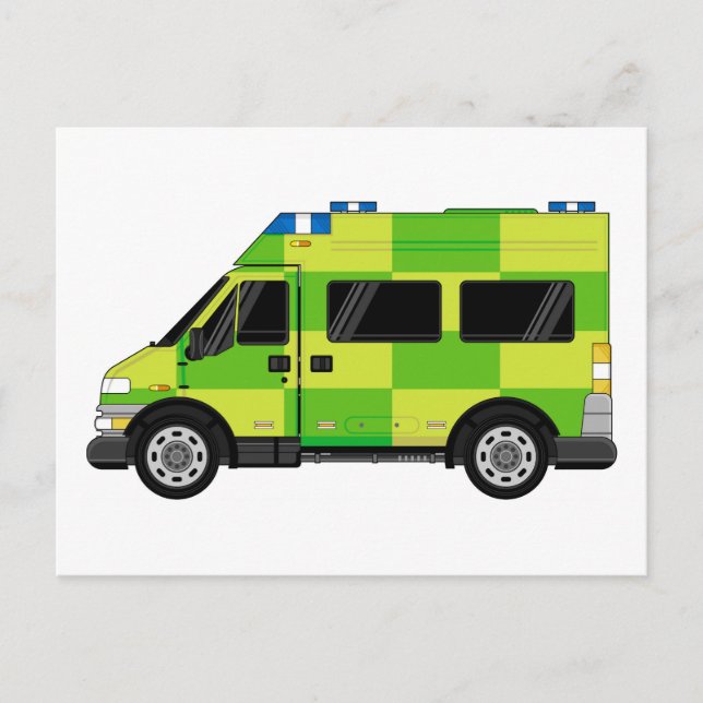 Cartoon Ambulance Postcard (Front)