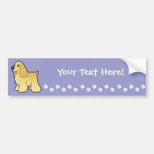 Cartoon American Cocker Spaniel Bumper Sticker