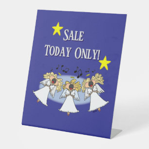 Cartoon Angel Choir Customisable Pedestal Sign