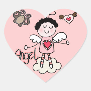 Cartoon Angel Heart Sticker