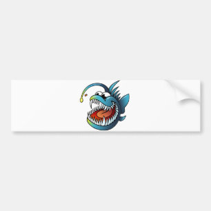 Cartoon Angler Fish Bumper Sticker