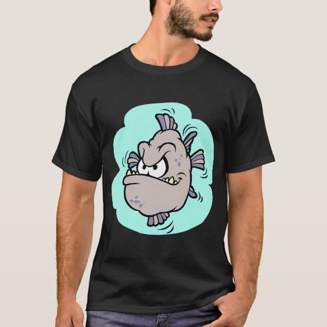 Cartoon Angry Fish T-Shirt (Front)