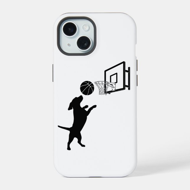 Cartoon Animal Basketball iPhone 15 Case (Back)