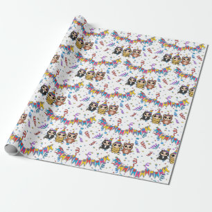 Cartoon Animal Birthday Wrapping Paper Cute Gift