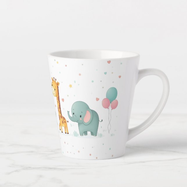 Cartoon Animal Parade in Pastel - Fun Mug Design (Right)