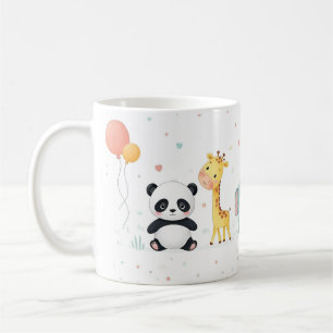 Cartoon Animal Parade in Pastel - Fun Mug Design.