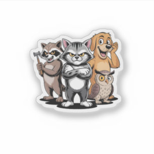 Cartoon Animal Team Character Illustration