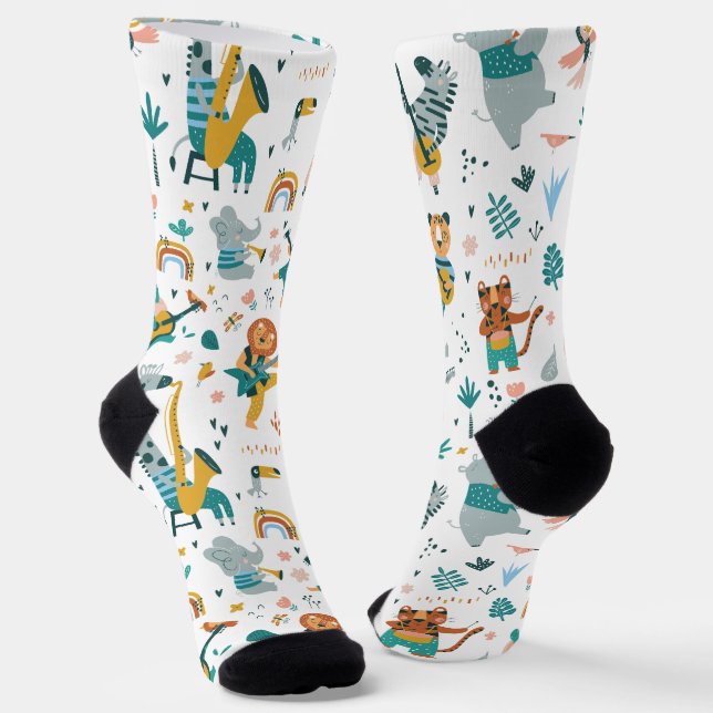 Cartoon Animals Band  Socks (Angled)