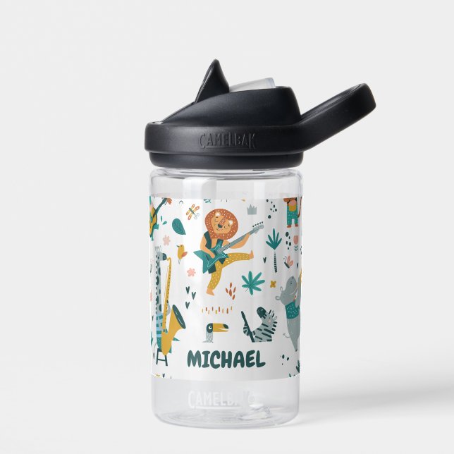 Cartoon Animals Band Water Bottle (Left)