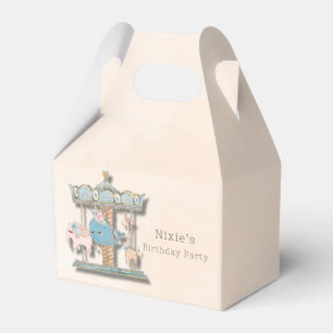 Cartoon Animals Carousel Birthday Party Favour Box
