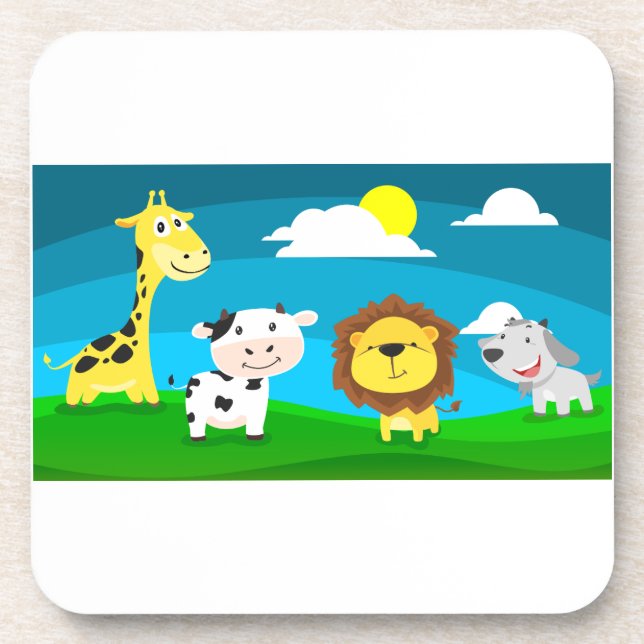 Cartoon animals   coaster (Front)