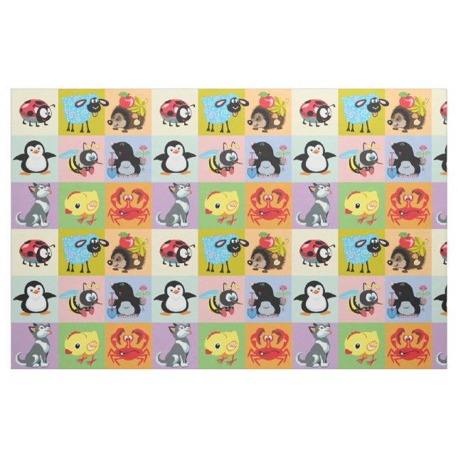 cartoon animals fabric (Fat Quarter)