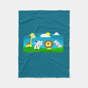 Cartoon animals        fleece blanket