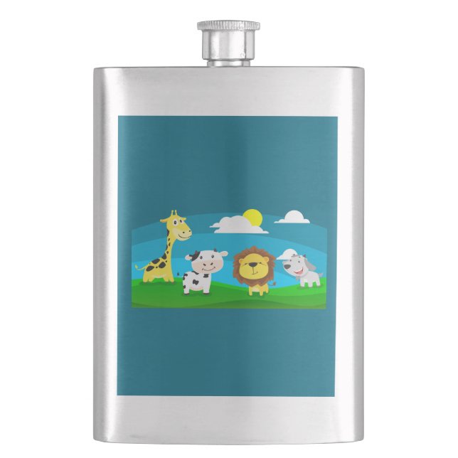 Cartoon animals     hip flask (Front)