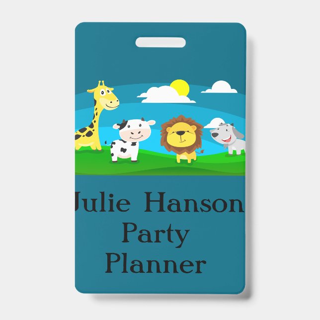 Cartoon animals       ID badge (Front)