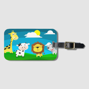 Cartoon animals       luggage tag