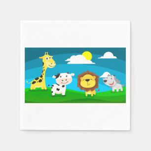 Cartoon animals napkin