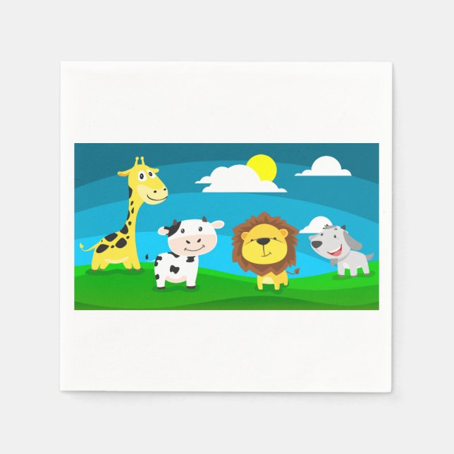 Cartoon animals napkin (Front)