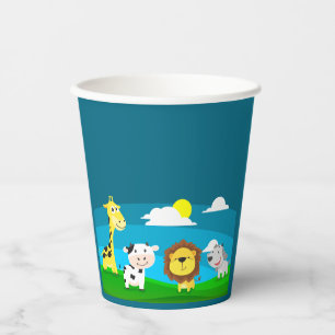 Cartoon animals         paper cups