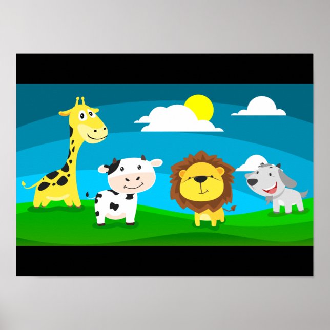 Cartoon animals   poster (Front)