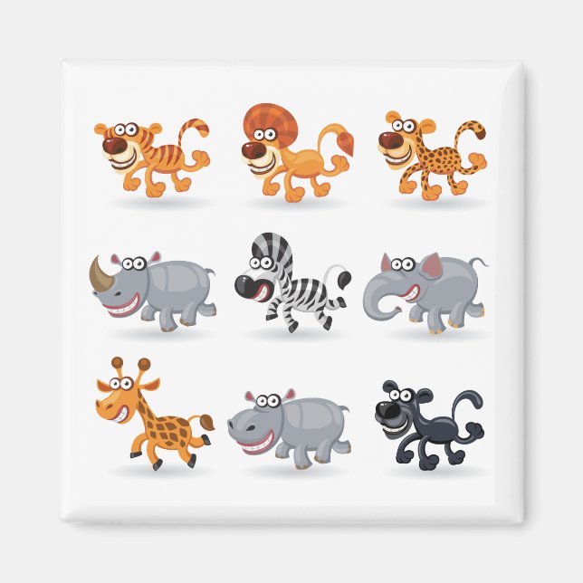 Cartoon animals set 1 magnet (Front)