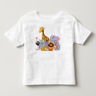 Cartoon Animals Toddler Fine Jersey T-shirt