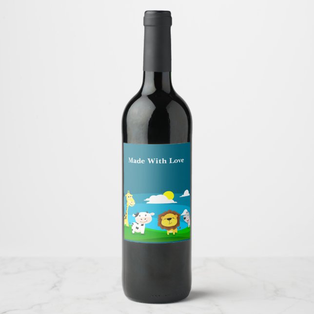 Cartoon animals        wine label (Front)