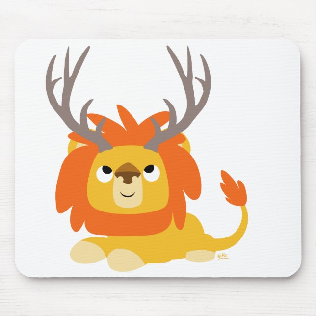 Cartoon Antlered Lion mousepad (Front)