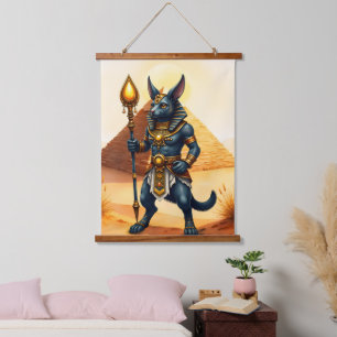 Cartoon Anubis – Egyptian God of the Afterlife  Hanging Tapestry