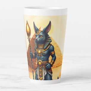 Cartoon Anubis – Egyptian God of the Afterlife  Latte Mug