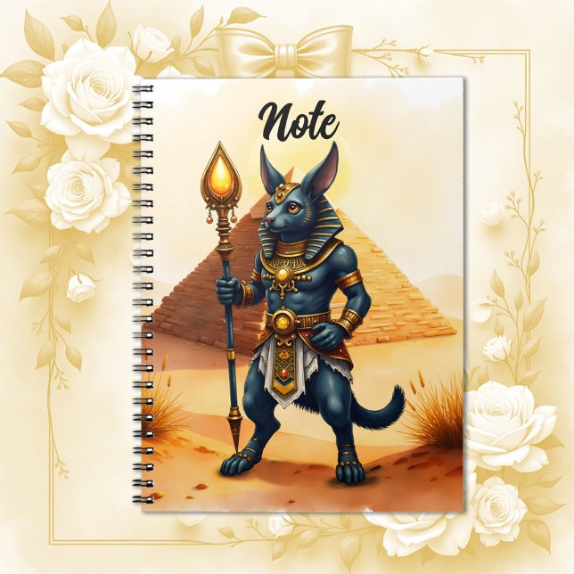 Cartoon Anubis – Egyptian God of the Afterlife  Notebook (Creator Uploaded)