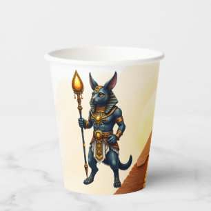 Cartoon Anubis – Egyptian God of the Afterlife Paper Cups