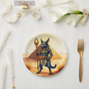 Cartoon Anubis – Egyptian God of the Afterlife  Paper Plate