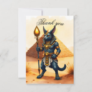 Cartoon Anubis – Egyptian God of the Afterlife Thank You Card