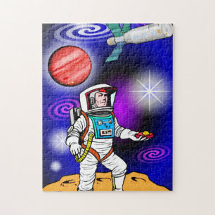 Cartoon Astronaut Jigsaw Puzzle