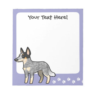Cartoon Australian Cattle Dog / Kelpie Notepad