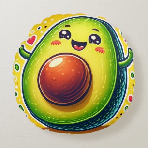 Cartoon Avocado Half Round Pillow – Whimsical 