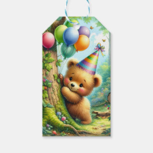 Cartoon Baby Bear Cub Personalised Birthday Gift Tags