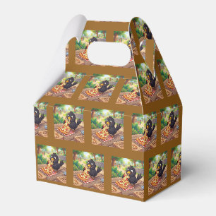 Cartoon Baby Blackbird Crow Raven Eating Pizza Favour Box