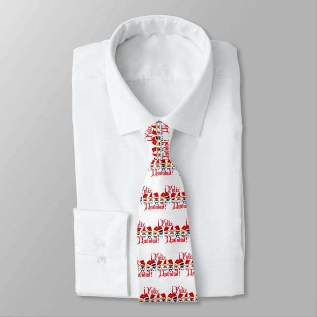 Cartoon Baby Carolers - Feliz Navidad Tie (Tied)